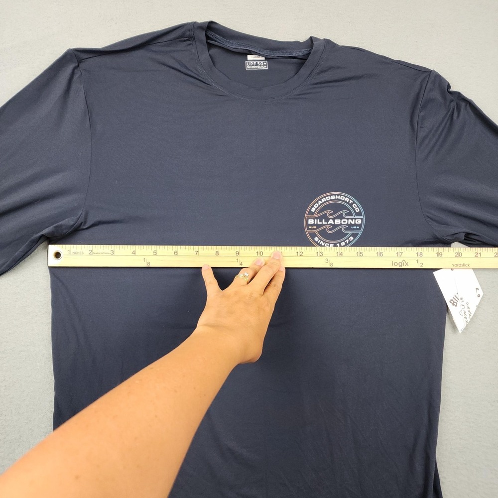 Billabong Shirt Mens Large Blue UVSURF UPF 50+ Long Sleeve Surf Graphic Tee - Picture 6 of 9